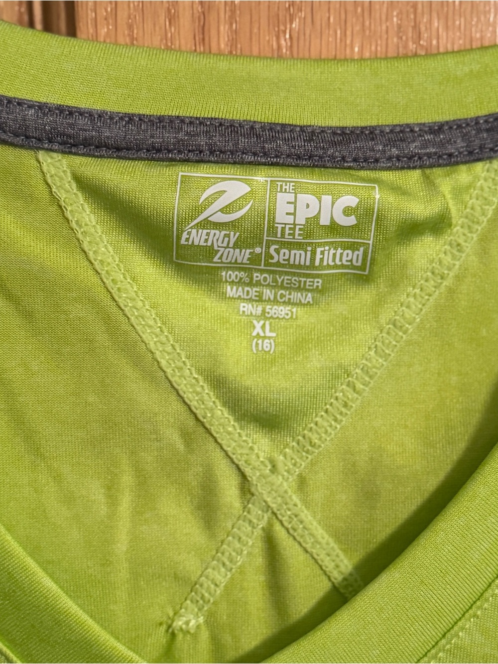 Energy Zone Women's Bright Lime Green V-Neck Performance Tee - Picture 2 of 4